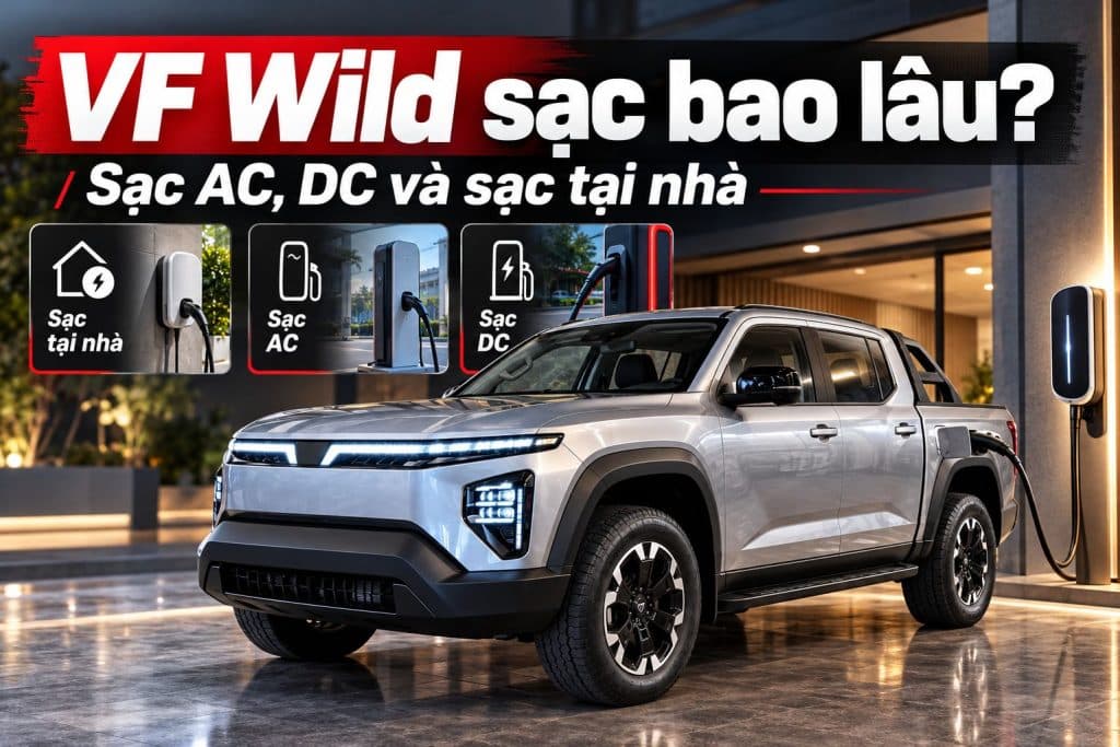 VF Wild sạc bao lâu? Sạc AC, DC và sạc tại nhà