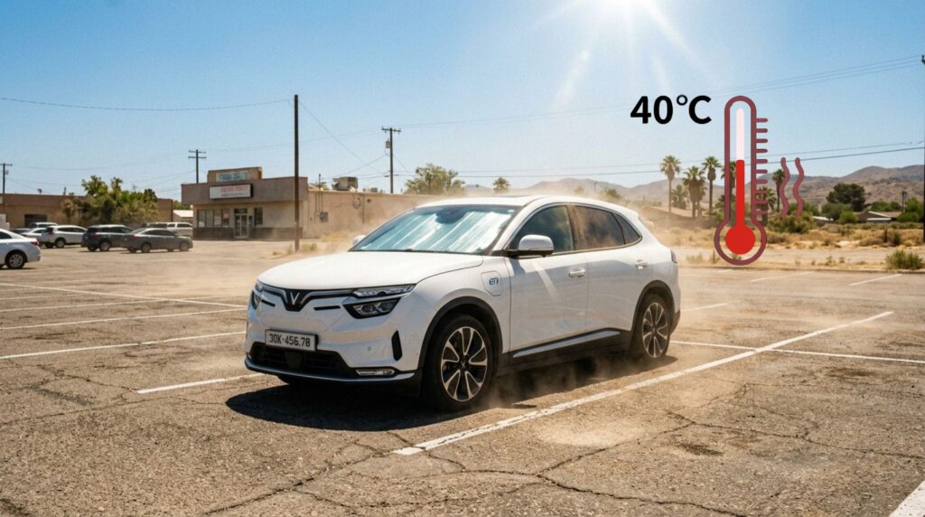 Xe ô tô điện đỗ ngoài trời trên 40°C có sao không? Sự thật 90% người dùng chưa biết Xe ô tô điện đỗ ngoài trời trên 40°C có sao không? Sự thật 90% người dùng chưa biế