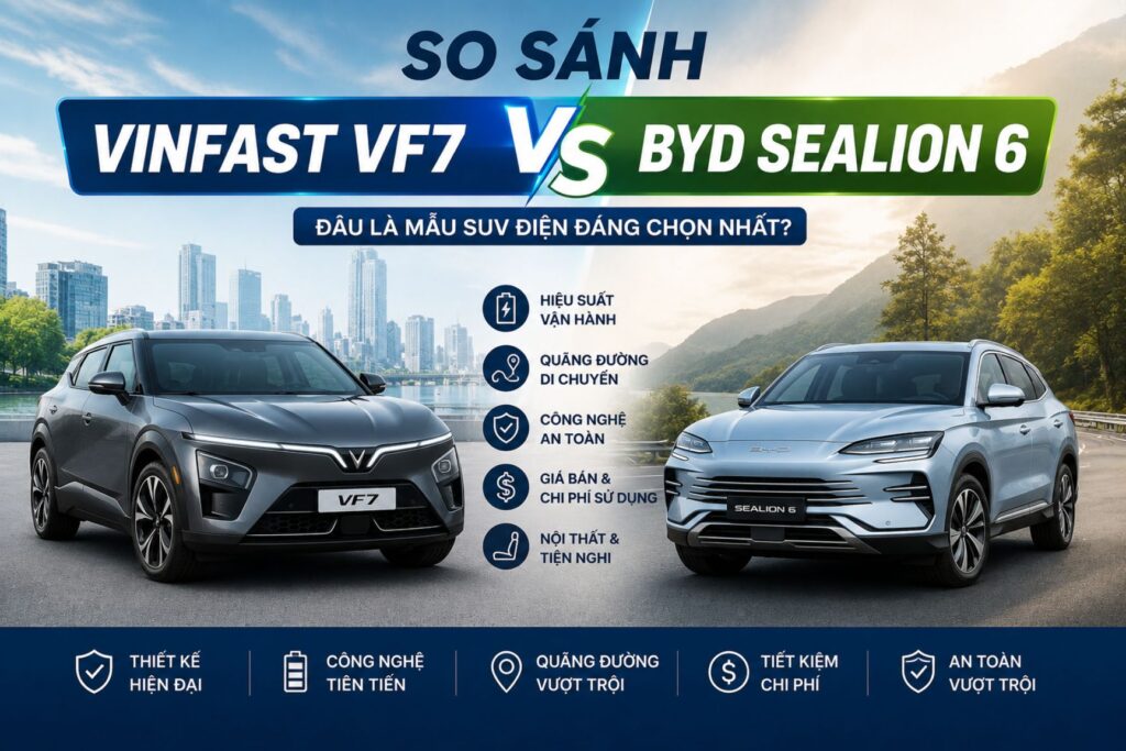 So Sánh VinFast VF7 Và BYD Sealion 6: Nên Chọn SUV Điện Hay SUV Plug-in Hybrid Trong Năm 2026?