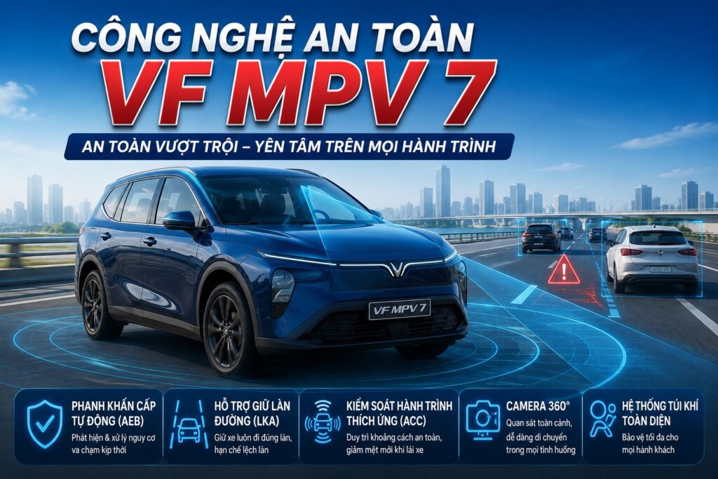 VF MPV 7: Đánh giá công nghệ an toàn trên mẫu MPV điện 7 chỗ