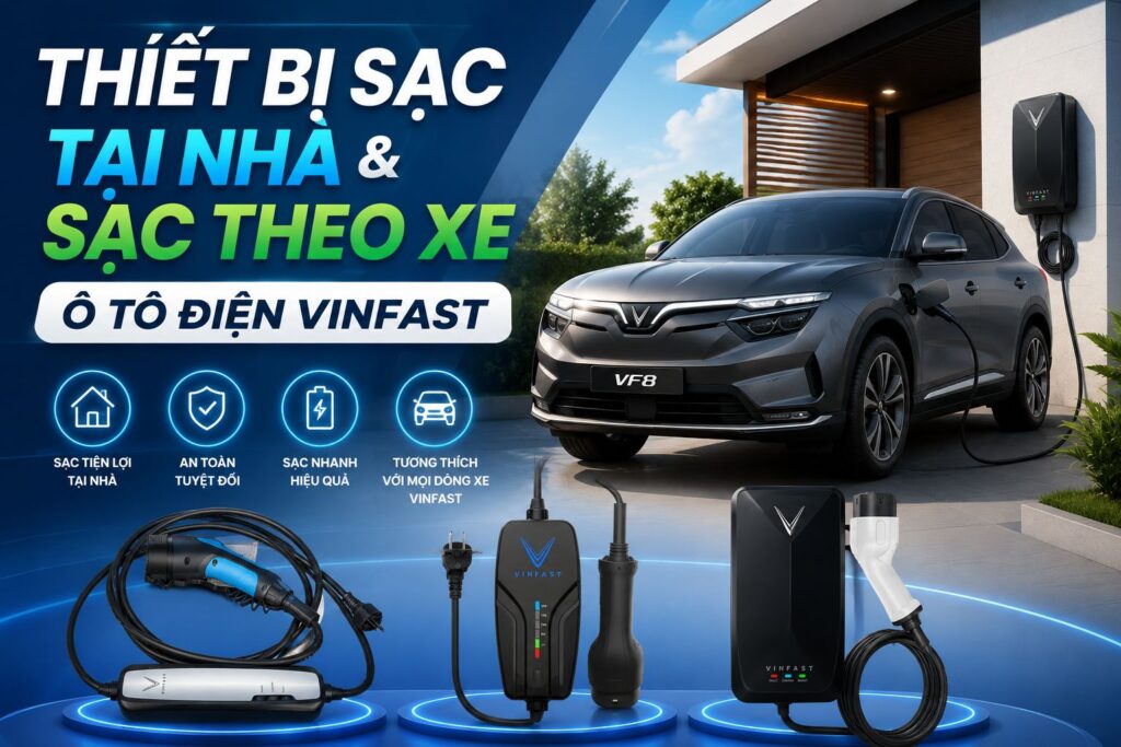 Thiết bị sạc tại nhà & sạc theo xe ô tô điện VinFast