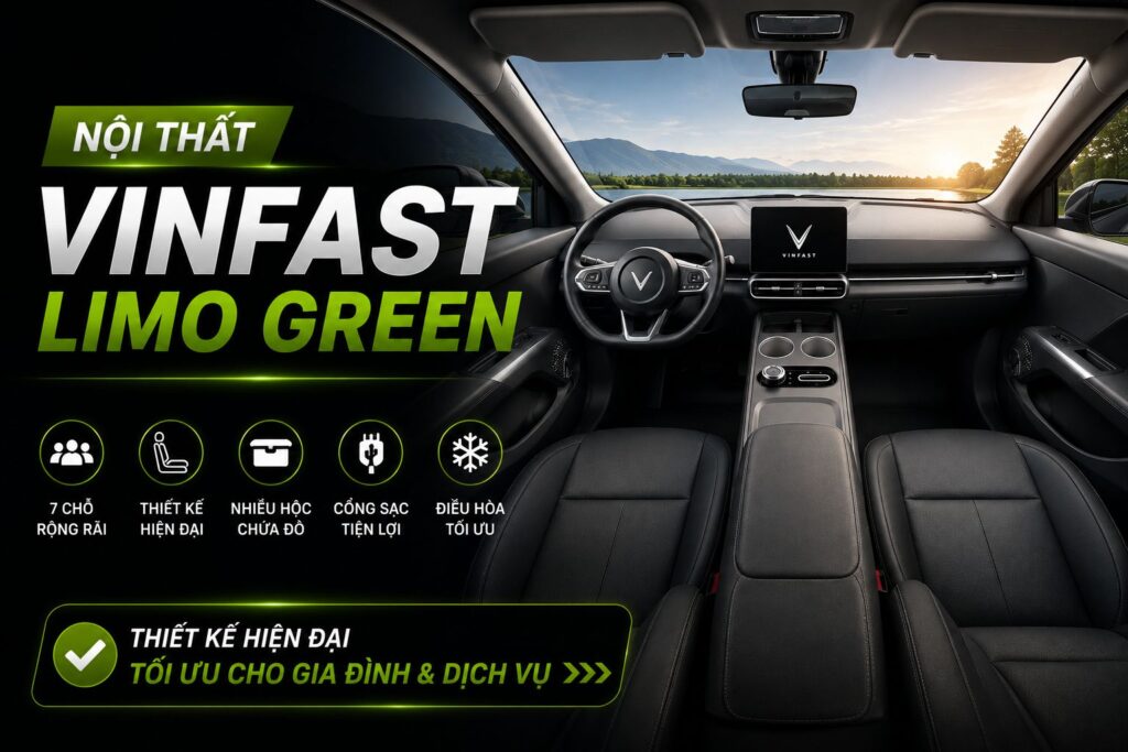 Nội thất VinFast Limo Green: Không gian 7 chỗ rộng rãi, thực dụng