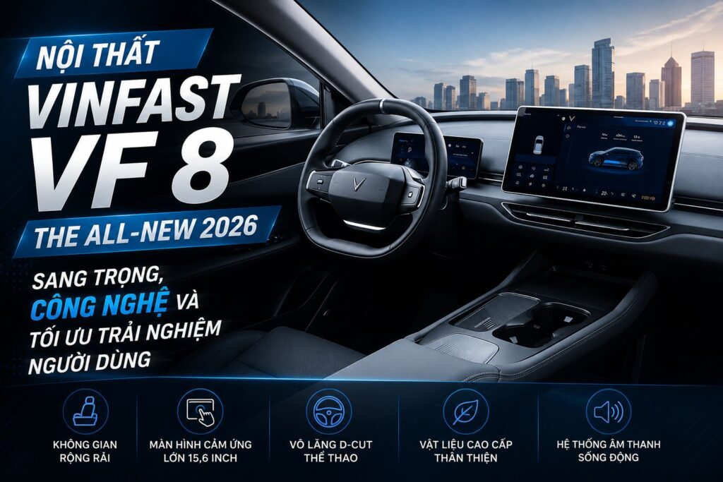 Nội thất VinFast VF 8 The All-New 2026: Không gian hiện đại, tiện nghi và hướng đến người dùng