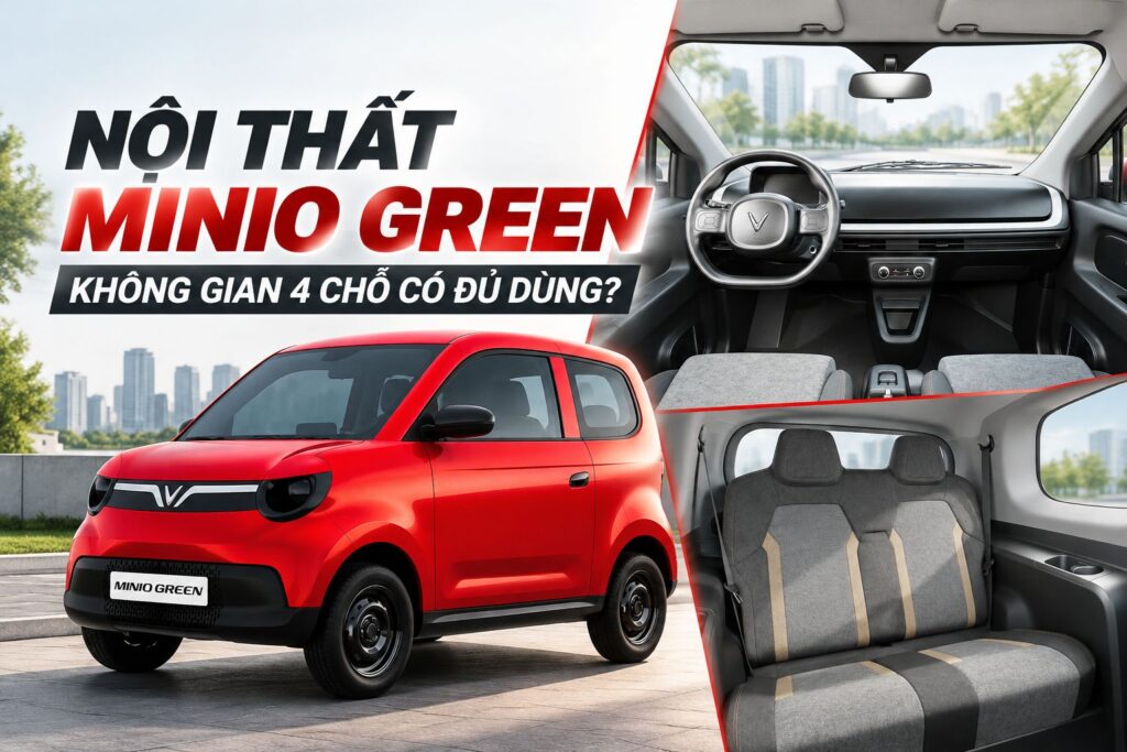 Nội thất Minio Green: Không gian 4 chỗ có đủ dùng?