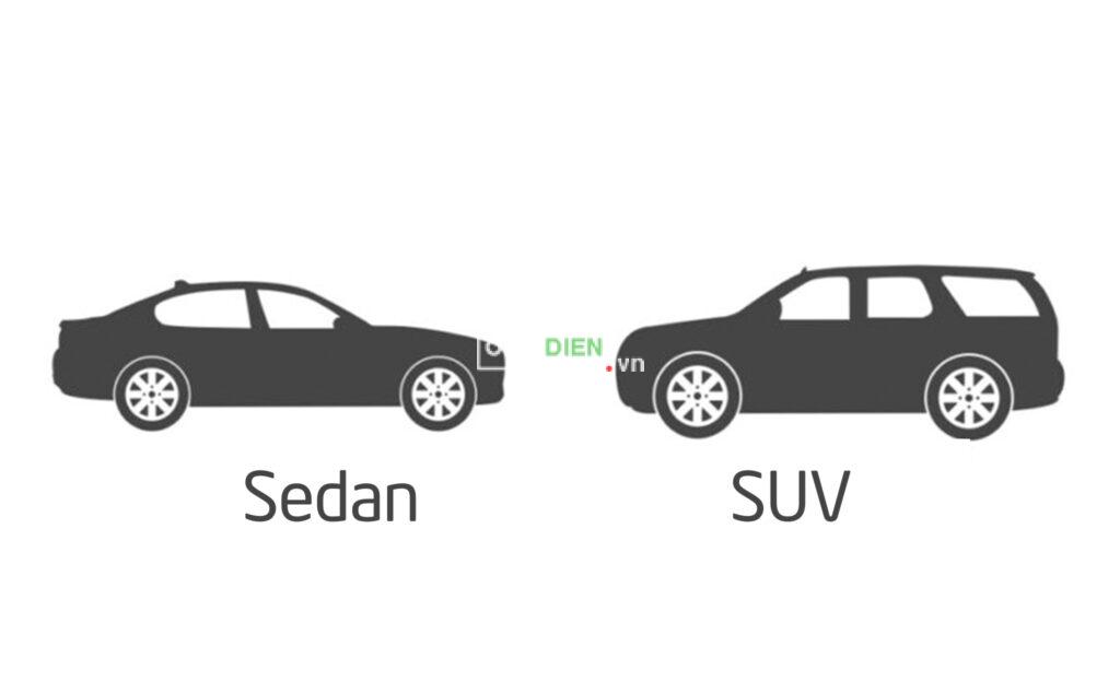 Hình ảnh kiểu dáng xe Sedan và SUV